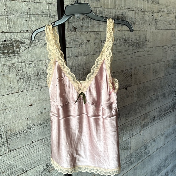 NWT Gold Hawk Mauve Shadow Lace Washable Silk Tank Top - Picture 1 of 5